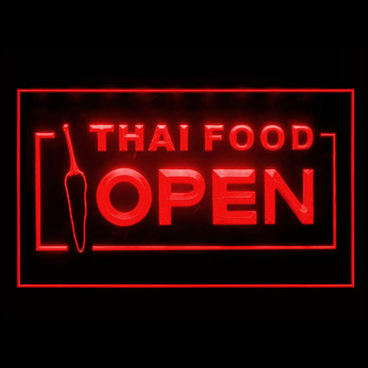 110228 Thai Food Thailand Restaurant Shop Home Decor Open Display illuminated Night Light Neon Sign 16 Color By Remote