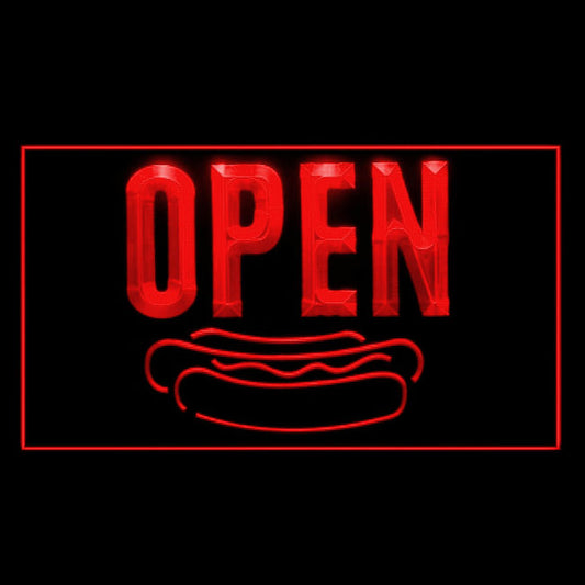 110234 OPEN Hot Dogs Cafe Shop Fast Food Home Decor Open Display illuminated Night Light Neon Sign 16 Color By Remote