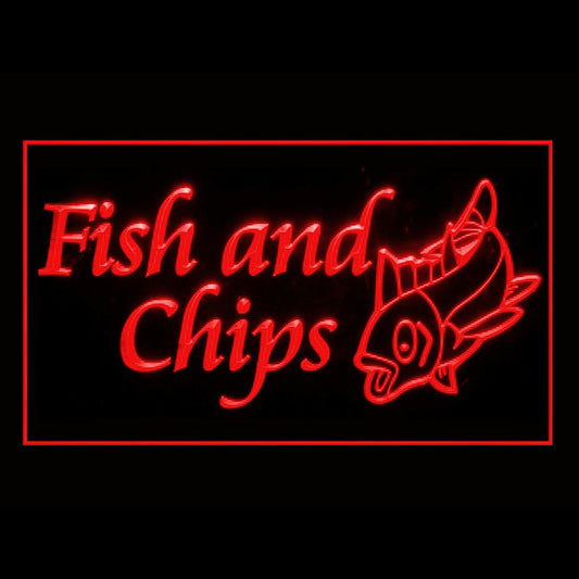 110243 Fish Chips Fast Food Shop Cafe Home Decor Open Display illuminated Night Light Neon Sign 16 Color By Remote