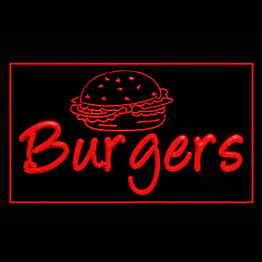 110245 Hamburger Shop Cafe Home Decor Open Display illuminated Night Light Neon Sign 16 Color By Remote