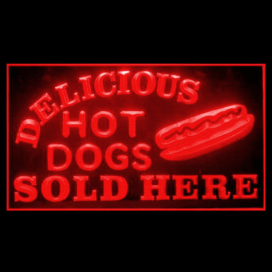 110250 Delicious Hot Dogs Sold Here Shop Cafe Home Decor Open Display illuminated Night Light Neon Sign 16 Color By Remote