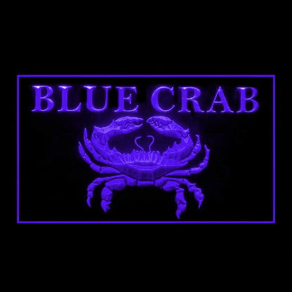 110253 Blue Crab Seafood Market Restaurant Home Decor Open Display illuminated Night Light Neon Sign 16 Color By Remote