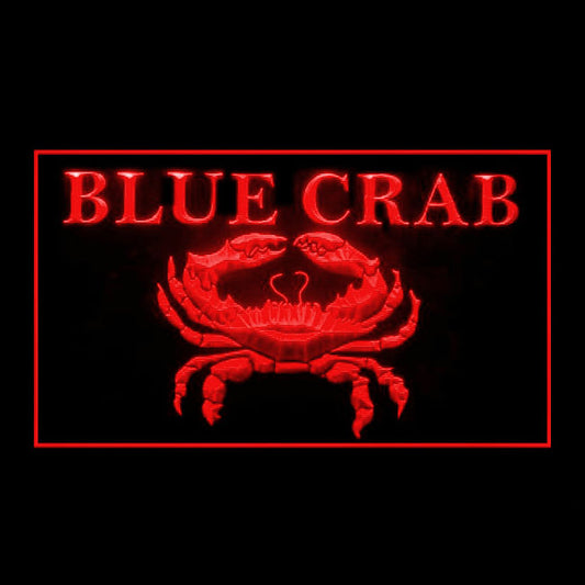 110253 Blue Crab Seafood Market Restaurant Home Decor Open Display illuminated Night Light Neon Sign 16 Color By Remote