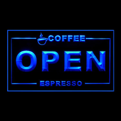 110258 Espresso Coffee Cafe Shop Home Decor Open  Home Decor Open Display illuminated Night Light Neon Sign 16 Color By Remote