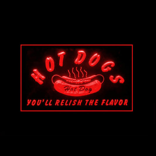 110262 Delicious Hot Dogs Sold Here Shop Cafe Home Decor Open Display illuminated Night Light Neon Sign 16 Color By Remote