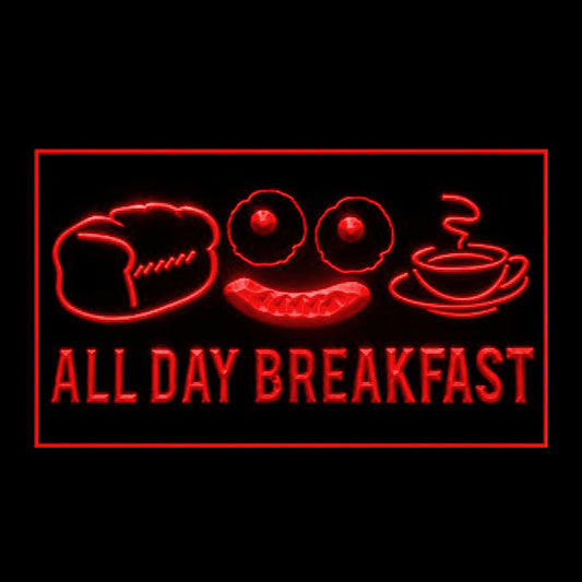 110279 All Day Breakfast Cafe Restaurant Home Decor Open Display illuminated Night Light Neon Sign 16 Color By Remote