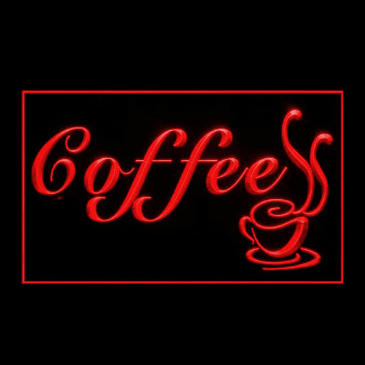 110280 Coffee Cafe Shop Home Decor Open  Home Decor Open Display illuminated Night Light Neon Sign 16 Color By Remote