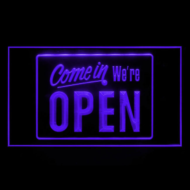 120001 Come In We're Open Shop Store Salon Cafe Home Decor Open Display illuminated Night Light Neon Sign 16 Color By Remote