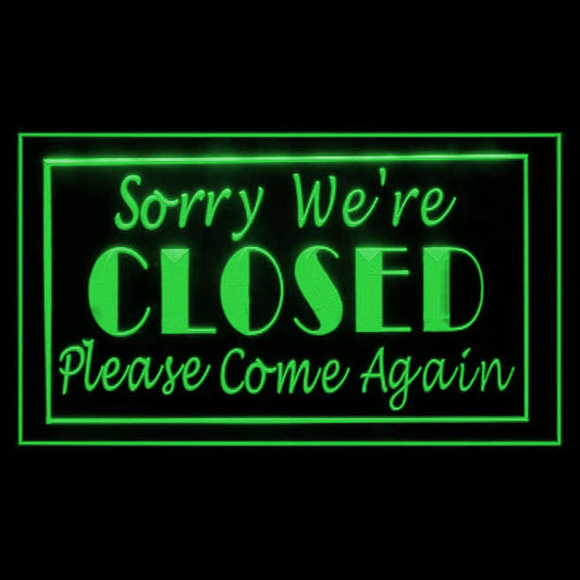 120011 Sorry We're Closed Shop Store Salon Cafe Home Decor Open Display illuminated Night Light Neon Sign 16 Color By Remote