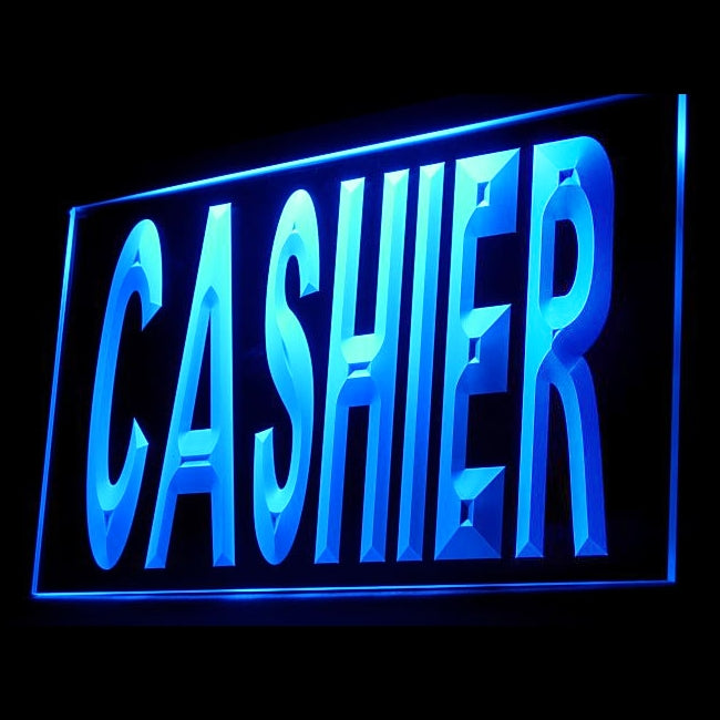 120029 CASHIER Customers Pay Cash Checkout Home Decor Open Display illuminated Night Light Neon Sign 16 Color By Remote