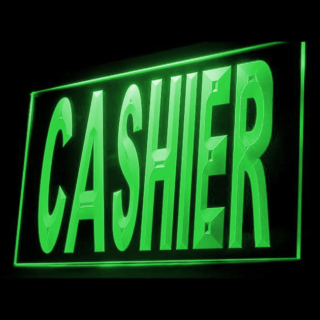 120029 CASHIER Customers Pay Cash Checkout Home Decor Open Display illuminated Night Light Neon Sign 16 Color By Remote