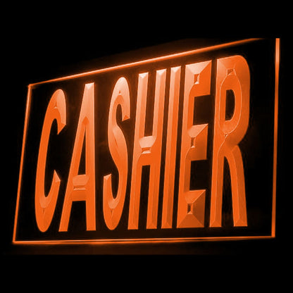 120029 CASHIER Customers Pay Cash Checkout Home Decor Open Display illuminated Night Light Neon Sign 16 Color By Remote