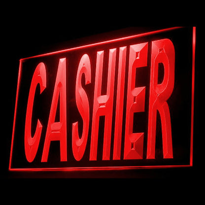 120029 CASHIER Customers Pay Cash Checkout Home Decor Open Display illuminated Night Light Neon Sign 16 Color By Remote