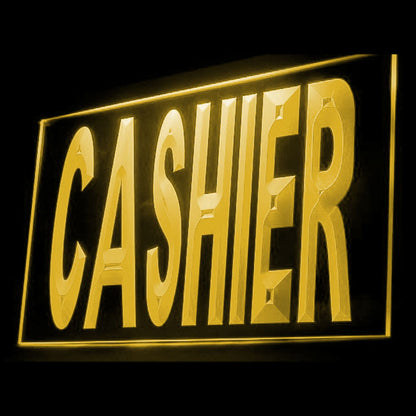 120029 CASHIER Customers Pay Cash Checkout Home Decor Open Display illuminated Night Light Neon Sign 16 Color By Remote