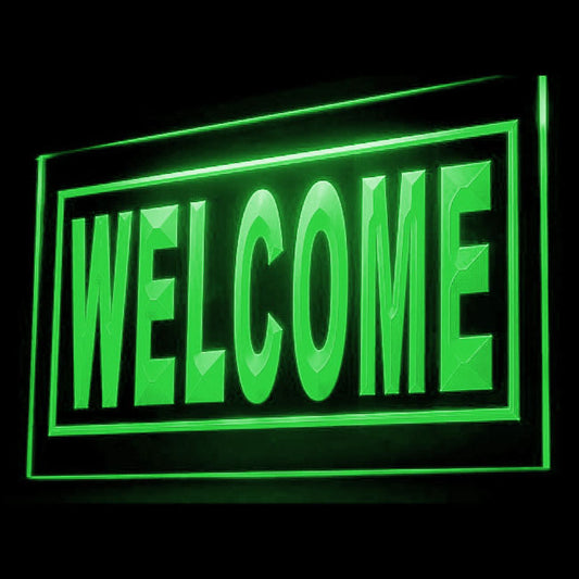 120032 WELCOME Shop Store Salon Cafe Bar Pub Home Decor Open Display illuminated Night Light Neon Sign 16 Color By Remote