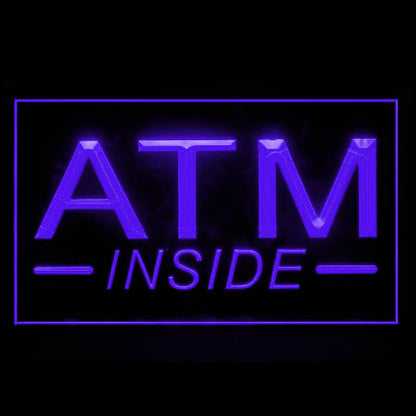 120049 ATM Inside 24 Hour Deposit Check Banking Home Decor Open Display illuminated Night Light Neon Sign 16 Color By Remote