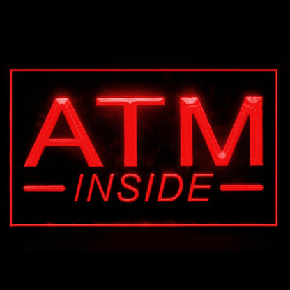 120049 ATM Inside 24 Hour Deposit Check Banking Home Decor Open Display illuminated Night Light Neon Sign 16 Color By Remote