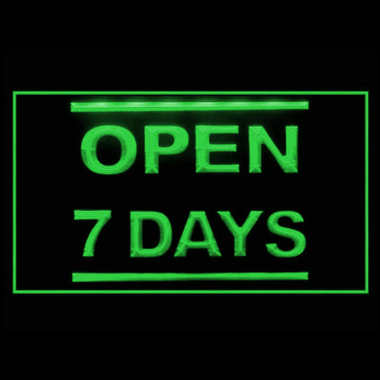 120053 Open 7 Days Shop Store Salon Bar Cafe Home Decor Open Display illuminated Night Light Neon Sign 16 Color By Remote