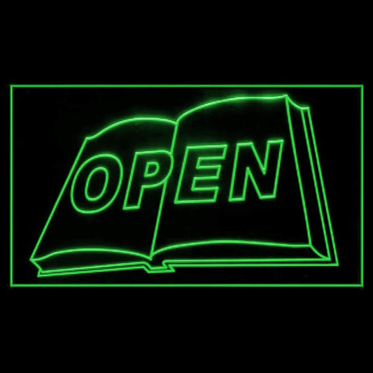 120063 Book Shop Store Home Decor Open Home Decor Open Display illuminated Night Light Neon Sign 16 Color By Remote