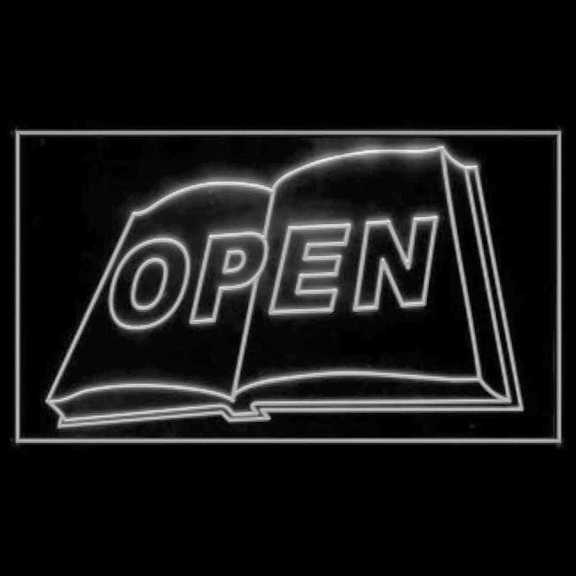 120063 Book Shop Store Home Decor Open Home Decor Open Display illuminated Night Light Neon Sign 16 Color By Remote