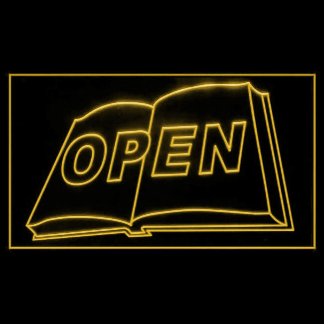 120063 Book Shop Store Home Decor Open Home Decor Open Display illuminated Night Light Neon Sign 16 Color By Remote