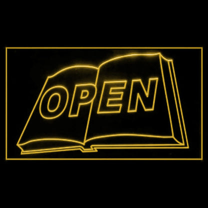 120063 Book Shop Store Home Decor Open Home Decor Open Display illuminated Night Light Neon Sign 16 Color By Remote