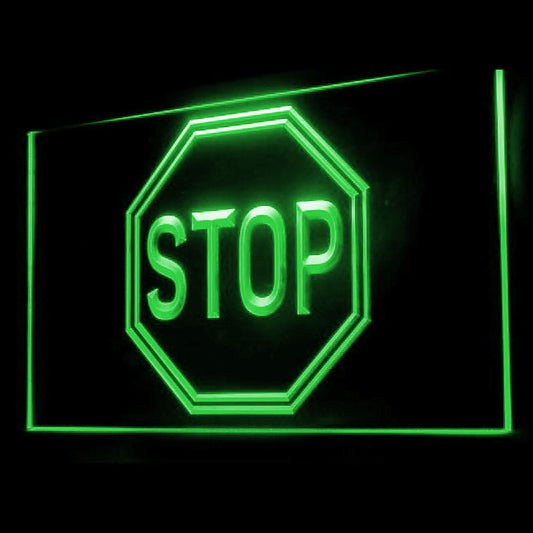 120065 Stop Warning Caution Shop Home Decor Open Display illuminated Night Light Neon Sign 16 Color By Remote