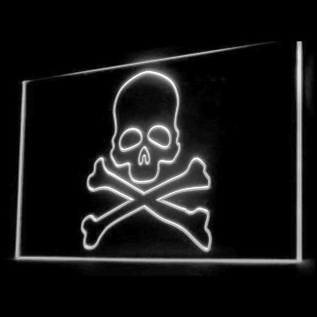 120068 Poison Toxic Skull Dangerous Warning Home Decor Open Display illuminated Night Light Neon Sign 16 Color By Remote