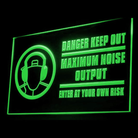 120079 Dangerous Maximum Noise Warning Shop Home Decor Open Display illuminated Night Light Neon Sign 16 Color By Remote