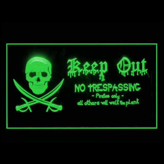 120080 Pirates Keep Out Trespassing Not Privacy Home Decor Open Display illuminated Night Light Neon Sign 16 Color By Remote