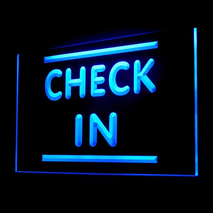 120083 Check In Hotel Motel Anytime Available Home Decor Open Display illuminated Night Light Neon Sign 16 Color By Remote