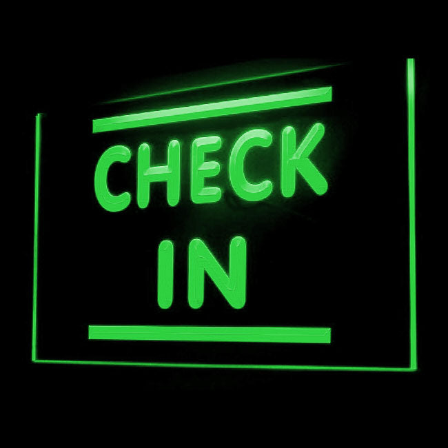 120083 Check In Hotel Motel Anytime Available Home Decor Open Display illuminated Night Light Neon Sign 16 Color By Remote