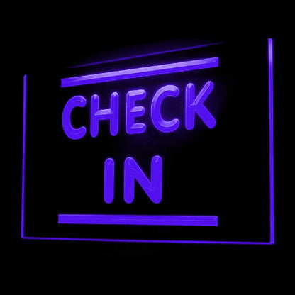 120083 Check In Hotel Motel Anytime Available Home Decor Open Display illuminated Night Light Neon Sign 16 Color By Remote