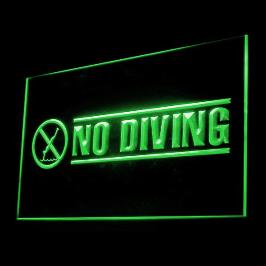 120090 No Diving Warning Caution Home Decor Open Display illuminated Night Light Neon Sign 16 Color By Remote