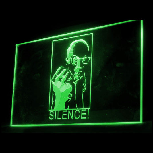 120093 Silence Warning Caution Home Decor Open Display illuminated Night Light Neon Sign 16 Color By Remote