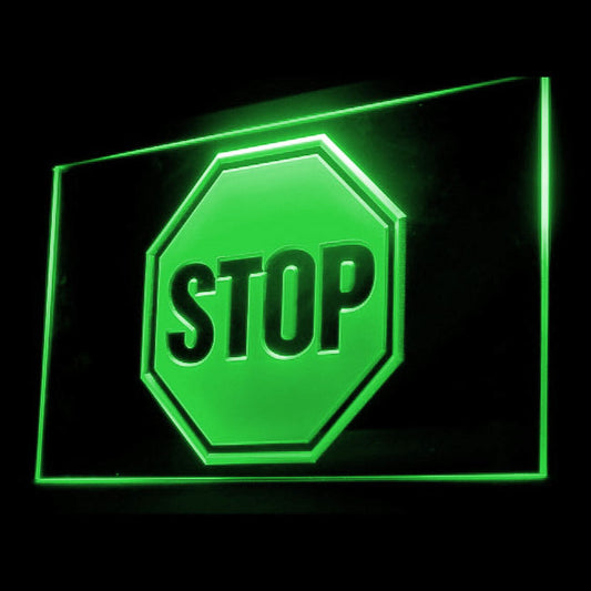 120095 Stop Warning Caution Home Decor Open Display illuminated Night Light Neon Sign 16 Color By Remote