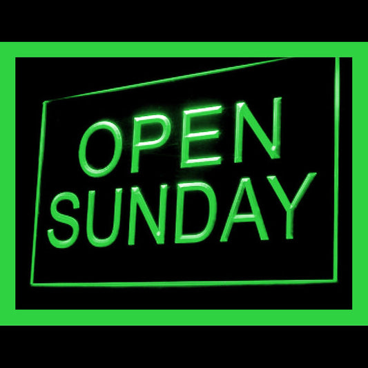 120102 Open Sunday Shop Store Salon Cafe Home Decor Open Display illuminated Night Light Neon Sign 16 Color By Remote