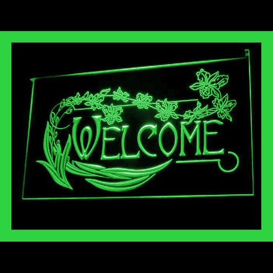 120133 Welcome Open Shop Store Salon Cafe Home Decor Open Display illuminated Night Light Neon Sign 16 Color By Remote