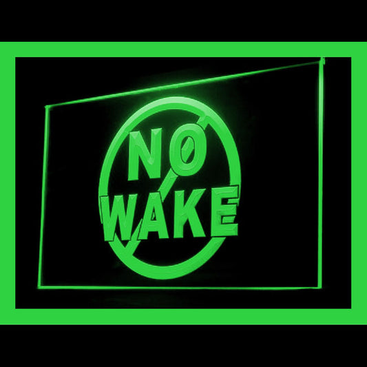 120148 No Wake Warning Caution Home Decor Open Display illuminated Night Light Neon Sign 16 Color By Remote