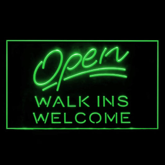 120151 Walk-Ins Welcome Shop Store Salon Open Home Decor Open Display illuminated Night Light Neon Sign 16 Color By Remote
