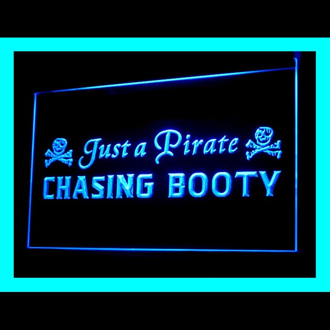 120153 Just a Pirate Chasing Booty Home Decor Open Display illuminated Night Light Neon Sign 16 Color By Remote