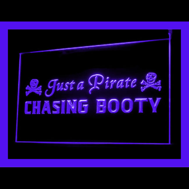 120153 Just a Pirate Chasing Booty Home Decor Open Display illuminated Night Light Neon Sign 16 Color By Remote