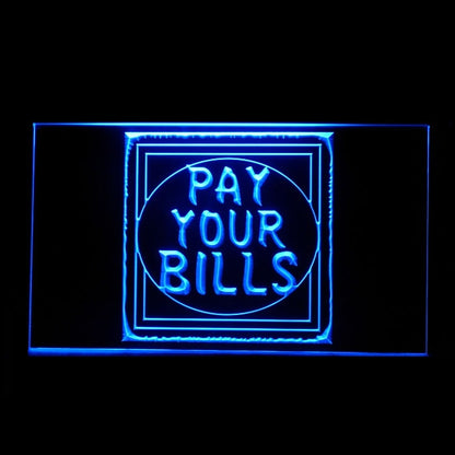 120158 Pay Your Bills Come Here Pay Checkout Home Decor Open Display illuminated Night Light Neon Sign 16 Color By Remote