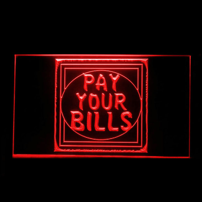 120158 Pay Your Bills Come Here Pay Checkout Home Decor Open Display illuminated Night Light Neon Sign 16 Color By Remote