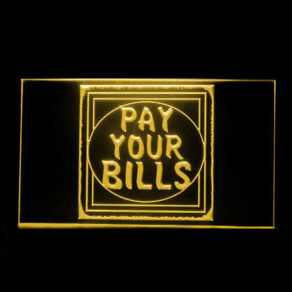 120158 Pay Your Bills Come Here Pay Checkout Home Decor Open Display illuminated Night Light Neon Sign 16 Color By Remote