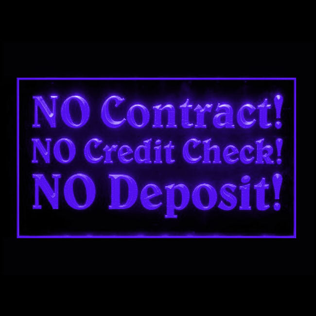 120171 No Contract Credit Check Plesae Warning Home Decor Open Display illuminated Night Light Neon Sign 16 Color By Remote