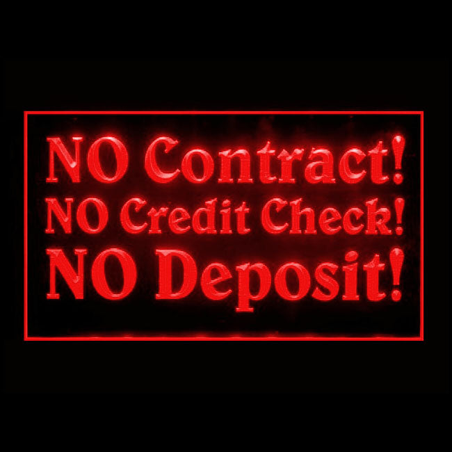 120171 No Contract Credit Check Plesae Warning Home Decor Open Display illuminated Night Light Neon Sign 16 Color By Remote