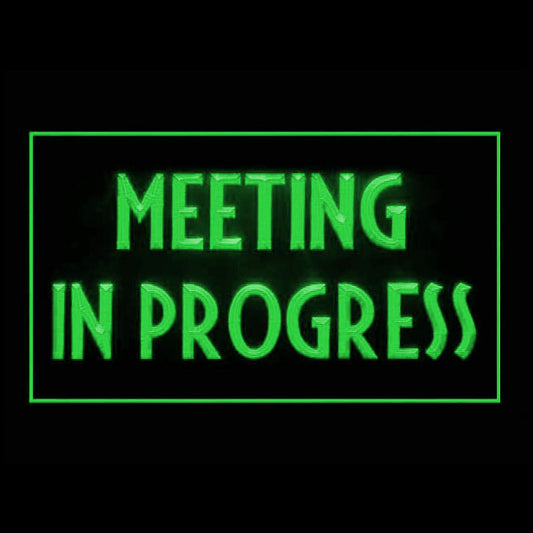 120175 Meeting in Progress Office Guests Quiet Home Decor Open Display illuminated Night Light Neon Sign 16 Color By Remote