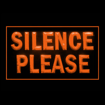 120181 Silence Please Office Home Decor Open Display illuminated Night Light Neon Sign 16 Color By Remote