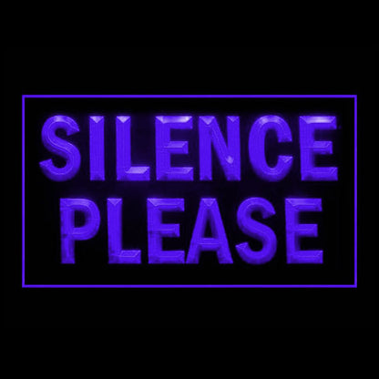 120181 Silence Please Office Home Decor Open Display illuminated Night Light Neon Sign 16 Color By Remote